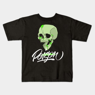 Skull Green Liquid Poisoned Kids T-Shirt